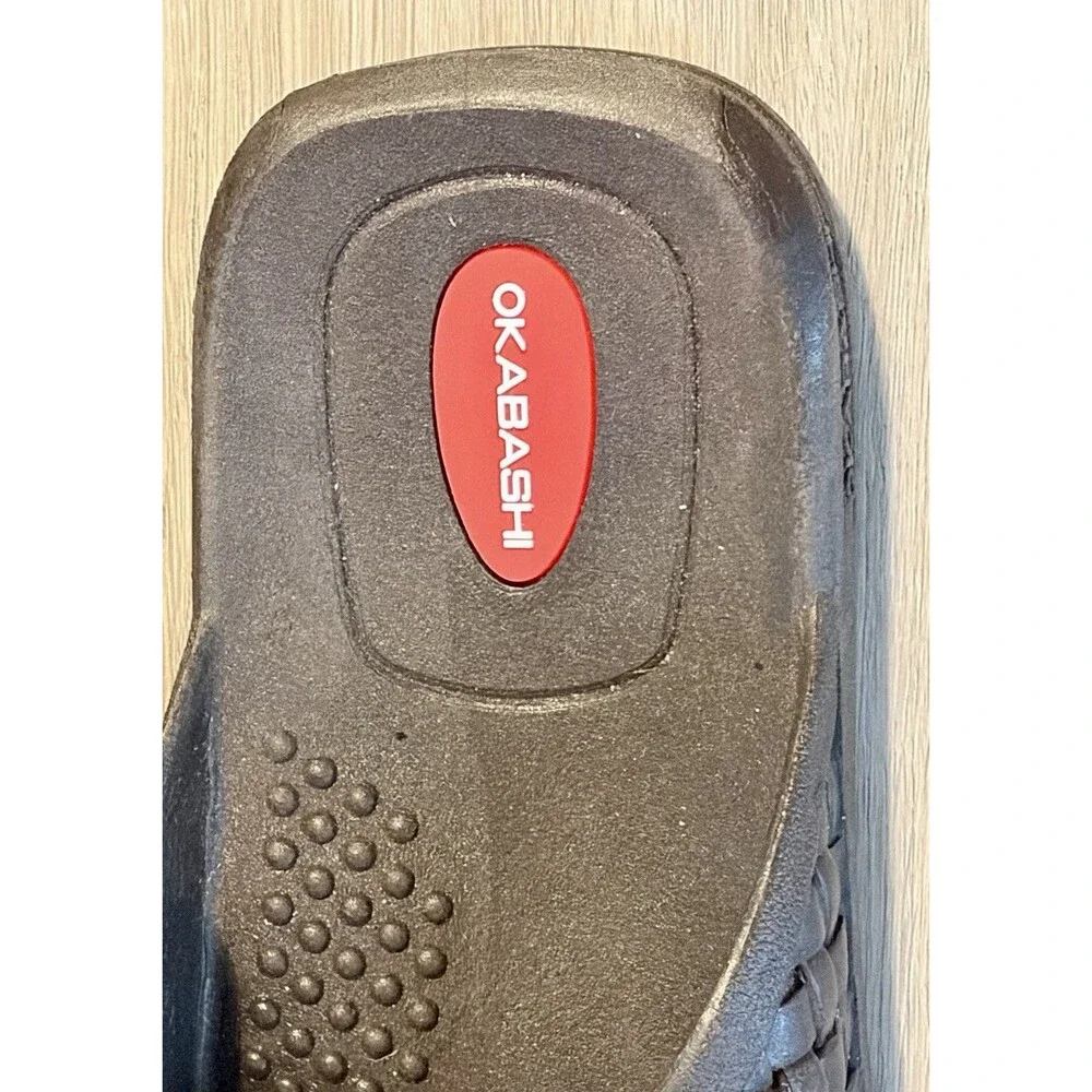 OKABASHI Men's Torino Brown Sandals Slides - Sz Large (8 - 8.5) - New With Tags